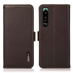 Coque Portefeuille Livre Cuir Etui Clapet B03H pour Sony Xperia 5 III Marron