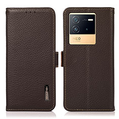 Coque Portefeuille Livre Cuir Etui Clapet B03H pour Vivo iQOO Neo6 5G Marron