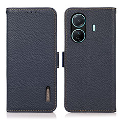 Coque Portefeuille Livre Cuir Etui Clapet B03H pour Vivo T1 Pro 5G Bleu