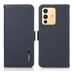 Coque Portefeuille Livre Cuir Etui Clapet B03H pour Vivo V23 5G Bleu