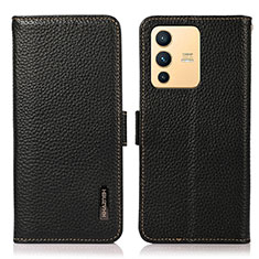 Coque Portefeuille Livre Cuir Etui Clapet B03H pour Vivo V23 5G Noir