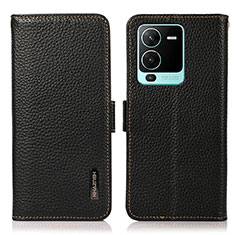 Coque Portefeuille Livre Cuir Etui Clapet B03H pour Vivo V25 Pro 5G Noir