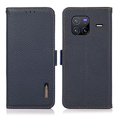 Coque Portefeuille Livre Cuir Etui Clapet B03H pour Vivo X80 5G Bleu