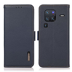 Coque Portefeuille Livre Cuir Etui Clapet B03H pour Vivo X80 Pro 5G Bleu