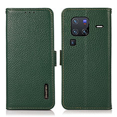 Coque Portefeuille Livre Cuir Etui Clapet B03H pour Vivo X80 Pro 5G Vert