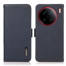 Coque Portefeuille Livre Cuir Etui Clapet B03H pour Vivo X90 Pro 5G Bleu