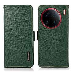 Coque Portefeuille Livre Cuir Etui Clapet B03H pour Vivo X90 Pro 5G Vert