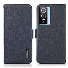 Coque Portefeuille Livre Cuir Etui Clapet B03H pour Vivo Y74s 5G Bleu