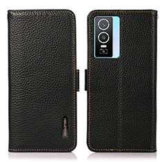 Coque Portefeuille Livre Cuir Etui Clapet B03H pour Vivo Y74s 5G Noir