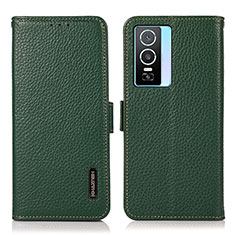 Coque Portefeuille Livre Cuir Etui Clapet B03H pour Vivo Y74s 5G Vert