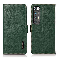 Coque Portefeuille Livre Cuir Etui Clapet B03H pour Xiaomi Mi 10S 5G Vert