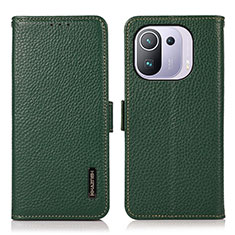 Coque Portefeuille Livre Cuir Etui Clapet B03H pour Xiaomi Mi 11 Pro 5G Vert