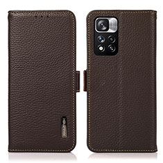 Coque Portefeuille Livre Cuir Etui Clapet B03H pour Xiaomi Mi 11i 5G (2022) Marron