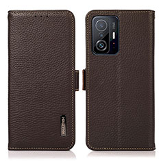 Coque Portefeuille Livre Cuir Etui Clapet B03H pour Xiaomi Mi 11T 5G Marron