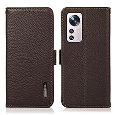 Coque Portefeuille Livre Cuir Etui Clapet B03H pour Xiaomi Mi 12 5G Marron