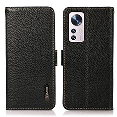 Coque Portefeuille Livre Cuir Etui Clapet B03H pour Xiaomi Mi 12 5G Noir