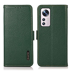 Coque Portefeuille Livre Cuir Etui Clapet B03H pour Xiaomi Mi 12 5G Vert