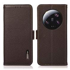 Coque Portefeuille Livre Cuir Etui Clapet B03H pour Xiaomi Mi 13 Ultra 5G Marron