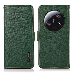 Coque Portefeuille Livre Cuir Etui Clapet B03H pour Xiaomi Mi 13 Ultra 5G Vert