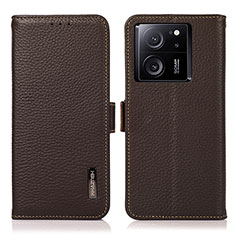 Coque Portefeuille Livre Cuir Etui Clapet B03H pour Xiaomi Mi 13T 5G Marron