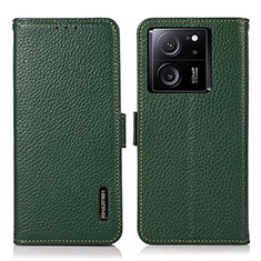 Coque Portefeuille Livre Cuir Etui Clapet B03H pour Xiaomi Mi 13T 5G Vert