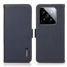 Coque Portefeuille Livre Cuir Etui Clapet B03H pour Xiaomi Mi 14 5G Bleu