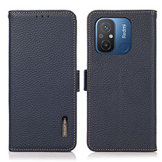 Coque Portefeuille Livre Cuir Etui Clapet B03H pour Xiaomi Poco C55 Bleu