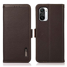 Coque Portefeuille Livre Cuir Etui Clapet B03H pour Xiaomi Poco F3 5G Marron