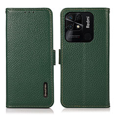 Coque Portefeuille Livre Cuir Etui Clapet B03H pour Xiaomi Redmi 10 Power Vert