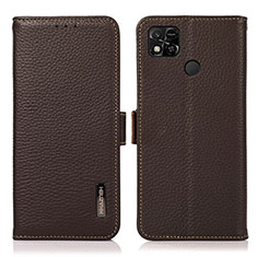 Coque Portefeuille Livre Cuir Etui Clapet B03H pour Xiaomi Redmi 9 Activ Marron