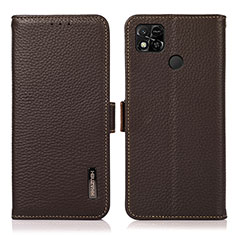 Coque Portefeuille Livre Cuir Etui Clapet B03H pour Xiaomi Redmi 9C Marron