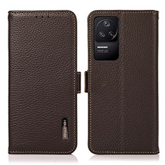 Coque Portefeuille Livre Cuir Etui Clapet B03H pour Xiaomi Redmi K40S 5G Marron