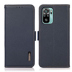 Coque Portefeuille Livre Cuir Etui Clapet B03H pour Xiaomi Redmi Note 10 4G Bleu