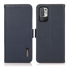 Coque Portefeuille Livre Cuir Etui Clapet B03H pour Xiaomi Redmi Note 10 5G Bleu