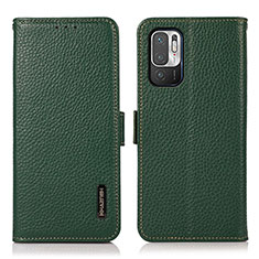 Coque Portefeuille Livre Cuir Etui Clapet B03H pour Xiaomi Redmi Note 10 5G Vert