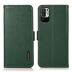 Coque Portefeuille Livre Cuir Etui Clapet B03H pour Xiaomi Redmi Note 10 JE 5G Vert