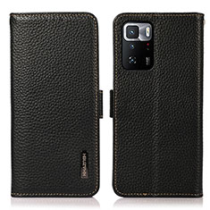 Coque Portefeuille Livre Cuir Etui Clapet B03H pour Xiaomi Redmi Note 10 Pro 5G Noir