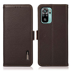 Coque Portefeuille Livre Cuir Etui Clapet B03H pour Xiaomi Redmi Note 10S 4G Marron