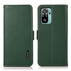 Coque Portefeuille Livre Cuir Etui Clapet B03H pour Xiaomi Redmi Note 10S 4G Vert