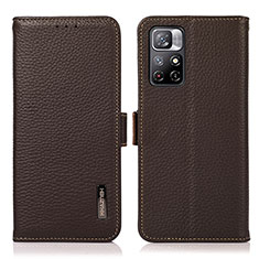 Coque Portefeuille Livre Cuir Etui Clapet B03H pour Xiaomi Redmi Note 11 5G Marron