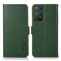 Coque Portefeuille Livre Cuir Etui Clapet B03H pour Xiaomi Redmi Note 11 Pro 4G Vert