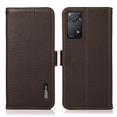 Coque Portefeuille Livre Cuir Etui Clapet B03H pour Xiaomi Redmi Note 11 Pro 5G Marron