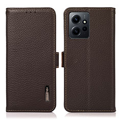 Coque Portefeuille Livre Cuir Etui Clapet B03H pour Xiaomi Redmi Note 12 4G Marron