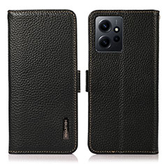 Coque Portefeuille Livre Cuir Etui Clapet B03H pour Xiaomi Redmi Note 12 4G Noir