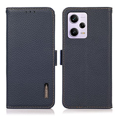 Coque Portefeuille Livre Cuir Etui Clapet B03H pour Xiaomi Redmi Note 12 Pro 5G Bleu