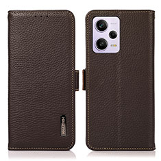 Coque Portefeuille Livre Cuir Etui Clapet B03H pour Xiaomi Redmi Note 12 Pro 5G Marron