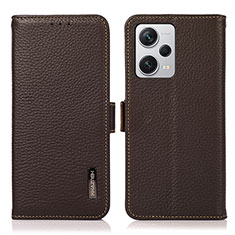 Coque Portefeuille Livre Cuir Etui Clapet B03H pour Xiaomi Redmi Note 12 Pro+ Plus 5G Marron