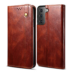 Coque Portefeuille Livre Cuir Etui Clapet B03S pour Samsung Galaxy S22 Plus 5G Marron