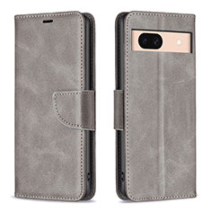 Coque Portefeuille Livre Cuir Etui Clapet B04F pour Google Pixel 8a 5G Gris