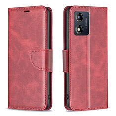 Coque Portefeuille Livre Cuir Etui Clapet B04F pour Motorola Moto E13 Rouge